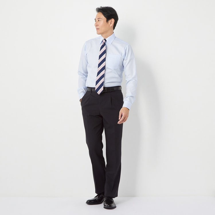 アウトレット】【WEB限定商品】洗える ストレッチ スーツ 黒ストライプ