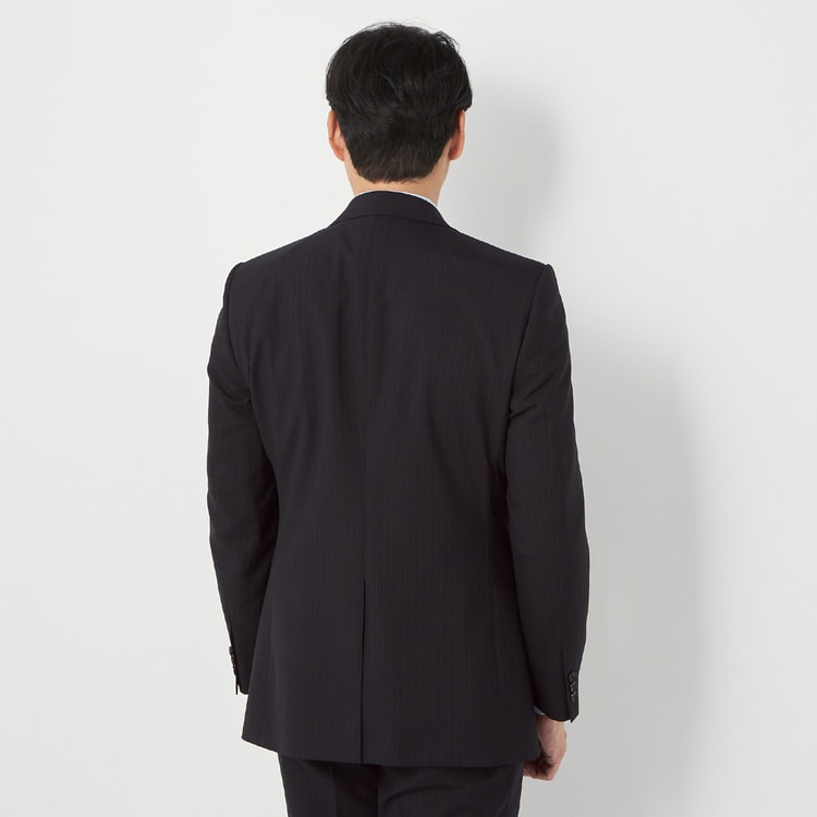 洗える ストレッチ スーツ 黒ストライプ JOURNAL WORKS ベーシック