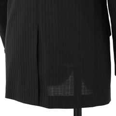 【特価】【WEB限定価格】洗える ストレッチ 2パンツスーツ 黒ストライプ LES MUES ブリティッシュスリム