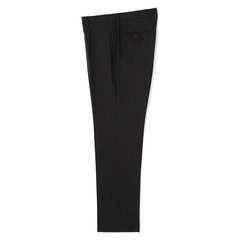 【特価】【WEB限定価格】洗える ストレッチ 2パンツスーツ 黒ストライプ LES MUES ブリティッシュスリム