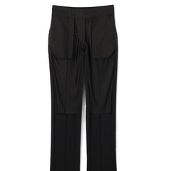 【特価】【WEB限定価格】洗える ストレッチ 2パンツスーツ 黒ストライプ LES MUES ブリティッシュスリム