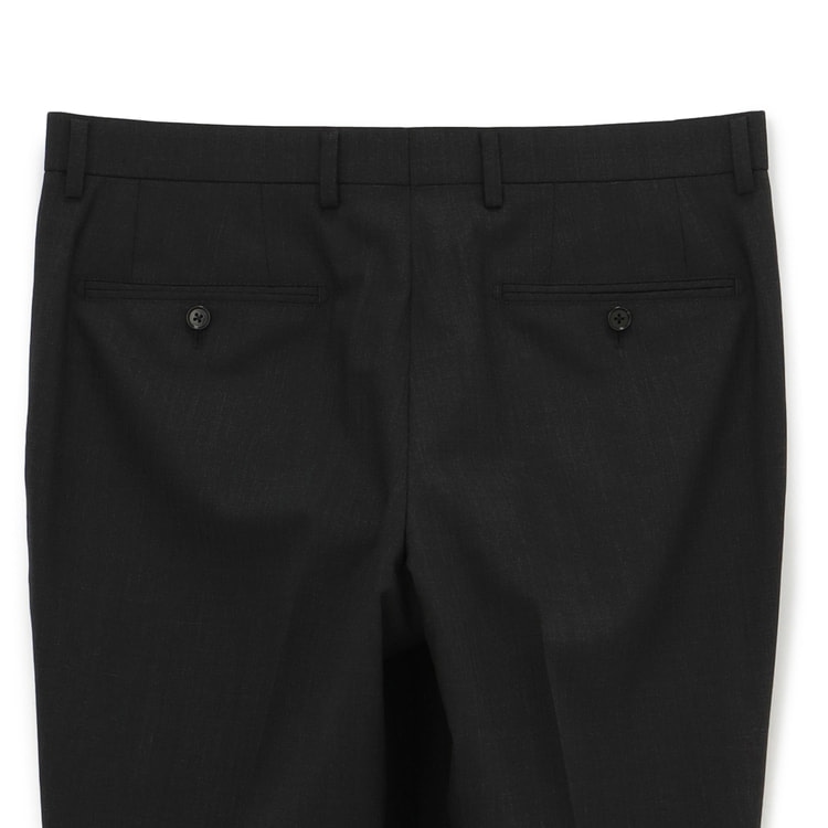 ◎LES MUES/レミュー シャドーストライプ柄 2釦 シングル スーツ グレー Y6 スーパーストレッチ 紺シャドーストライプ柄スーツ LES MUES スリム