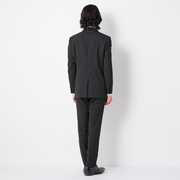 洗える ストレッチ 2パンツスーツ 黒織柄ストライプ JOURNAL WORKS