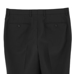 紺無地 洗える ストレッチ 2パンツスーツ LES MUES ブリティッシュスリ