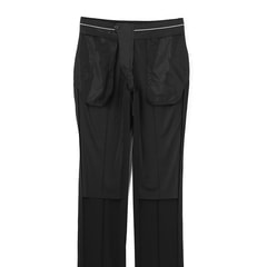 紺無地 洗える ストレッチ 2パンツスーツ LES MUES ブリティッシュスリ