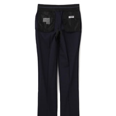 洗える ストレッチ 2パンツスーツ 紺チェック LES MUES