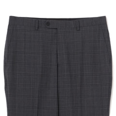 洗える ストレッチ 2パンツスーツ ミディアムグレーチェック LES