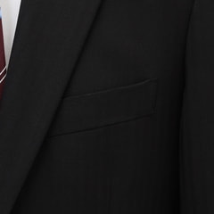 WEB限定商品】シルク混ストレッチスーツ 黒織柄ストライプ