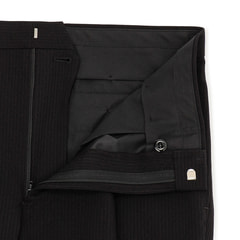 リサイクル素材使用 洗える 2パンツスーツ 黒ストライプ JOURNAL WORKS ベーシック