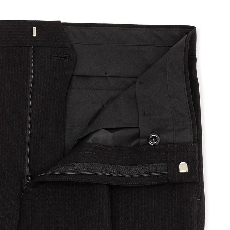 リサイクル素材使用 洗える 2パンツスーツ 黒ストライプ JOURNAL WORKS ベーシック