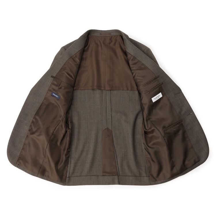 WEB限定商品】洗える ウールブレンドスーツ 茶無地 JOURNAL WORK