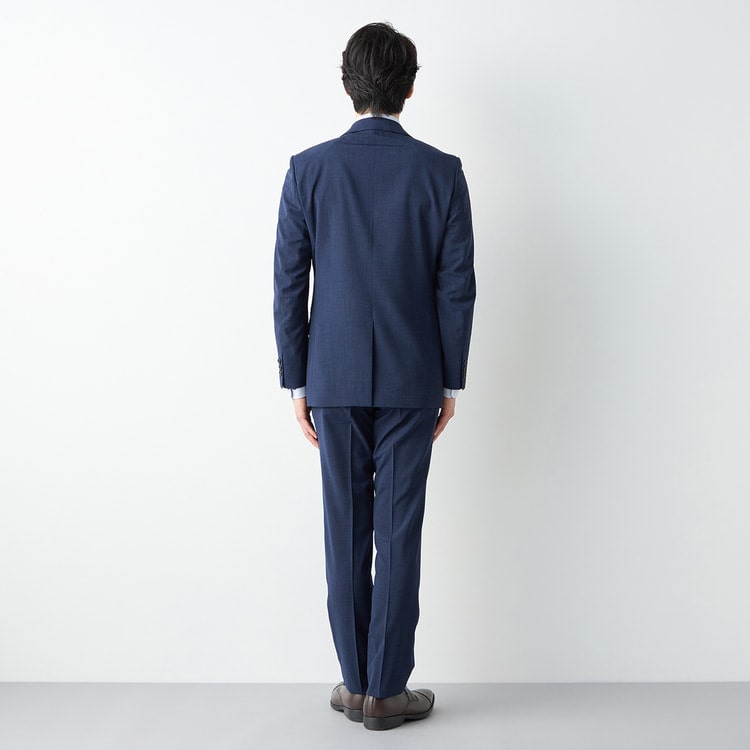リサイクル素材使用 紺グレンチェックスーツ JOURNAL WORKS