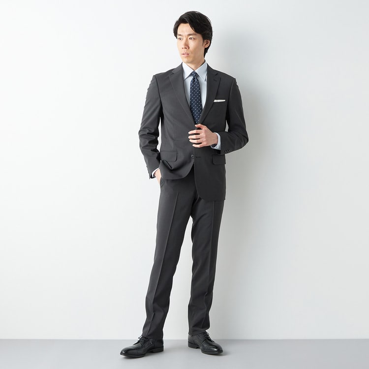 新品☆9号M♪グレー系ストライプ2パンツスーツお仕事オフィス
