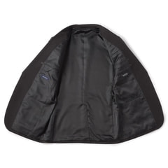 リサイクル素材使用 洗えるスーツ黒ストライプ JOURNAL WORKS ベーシック