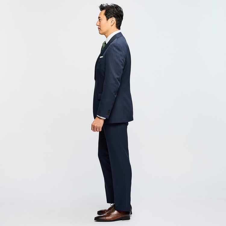 洗える ストレッチ サステナブルスーツ 紺 シャドー JOURNAL WORKS
