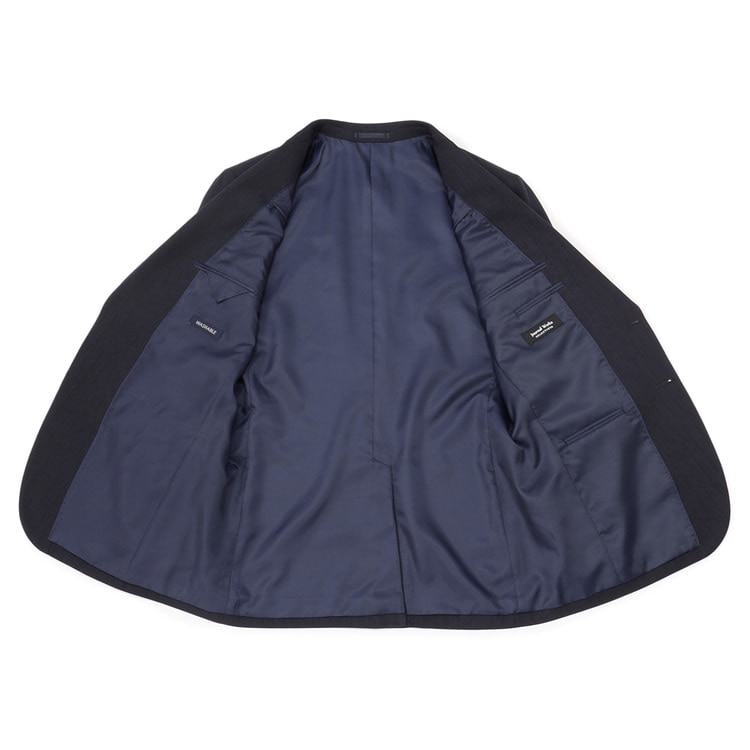 洗える ストレッチ サステナブルスーツ 紺 シャドー JOURNAL WORKS