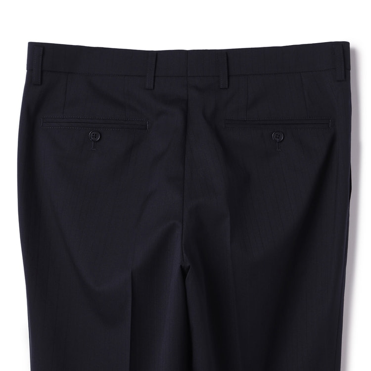 リサイクル素材使用 洗える ストレッチ スリーピーススーツ 紺シャドー