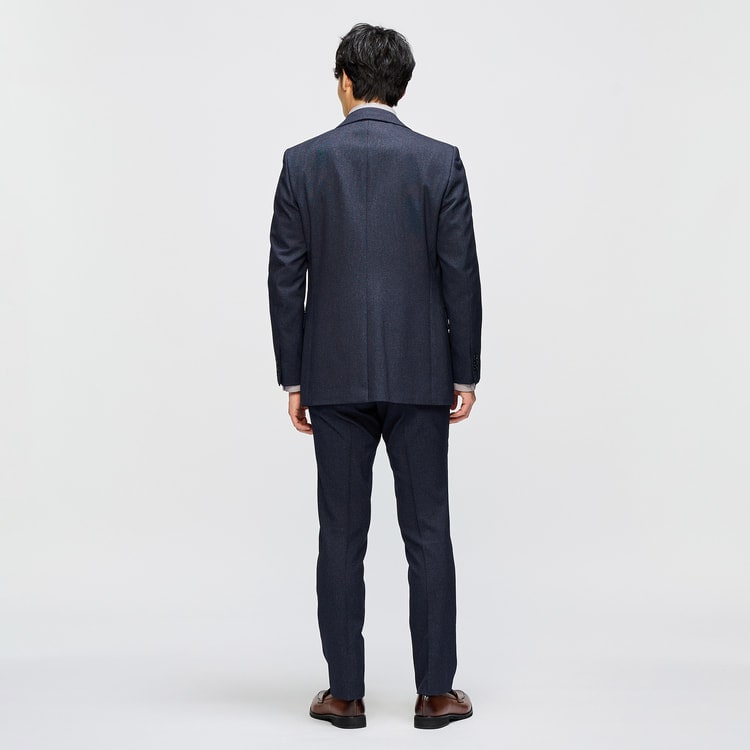 洗える ストレッチ サステナブル 2パンツスーツ 紺 無地調 JOURNAL W