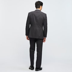 リサイクル素材使用 洗える 2パンツスーツ チャコールグレー無地調 JOURNAL WORKS ベーシック