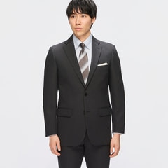 ストレッチ サステナブルスーツ グレー シャドーストライプ JOURNAL WO