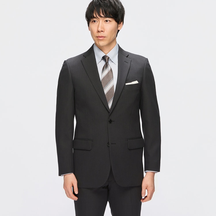 ストレッチ サステナブルスーツ グレー シャドーストライプ JOURNAL WO