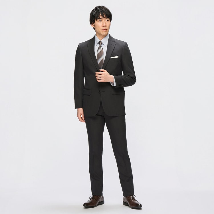 ストレッチ サステナブルスーツ グレー シャドーストライプ JOURNAL WO ストレッチ サステナブルスーツ グレー シャドーストライプ JOURNAL WO