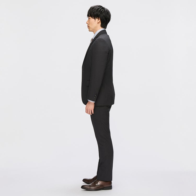 ストレッチ サステナブルスーツ グレー シャドーストライプ JOURNAL WO