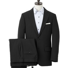 洗えるエアクールスーツ 2パンツ JOURNAL WORKS スリム 黒ストライ