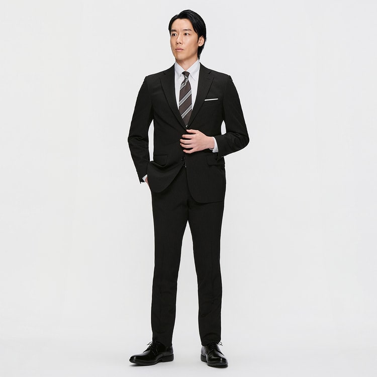 新品 Journal Works AB5 ブラック ストライプ ウォッシャブル 洗えるスーツ 黒ストライプ JOURNAL WORKS スリム【AOKI公式通販】