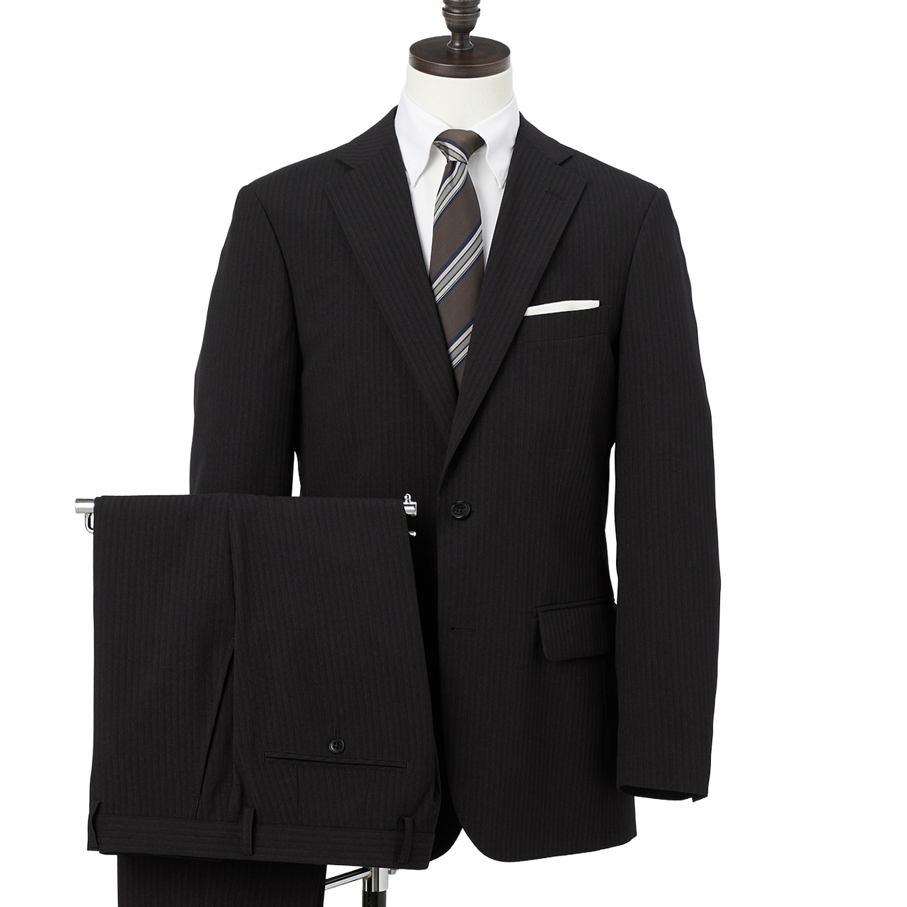 洗えるスーツ 黒ストライプ JOURNAL WORKS スリム 洗えるスーツ 黒ストライプ JOURNAL WORKS スリム