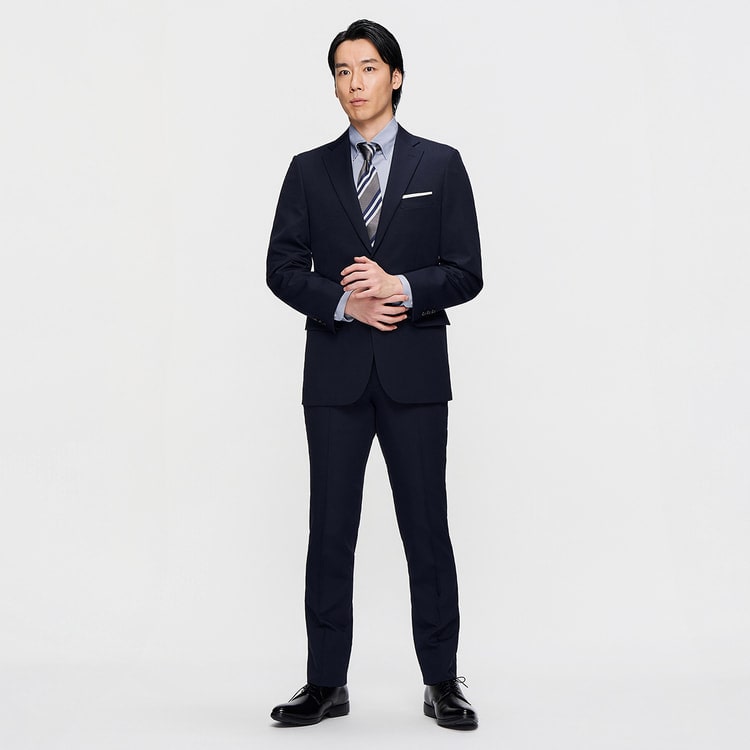洗えるスーツ 紺シャドーストライプ JOURNAL WORKS スリム【AOKI公式通販】