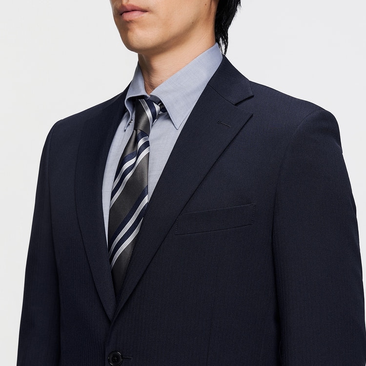 洗えるスーツ 紺シャドーストライプ JOURNAL WORKS スリム【AOKI公式通販】