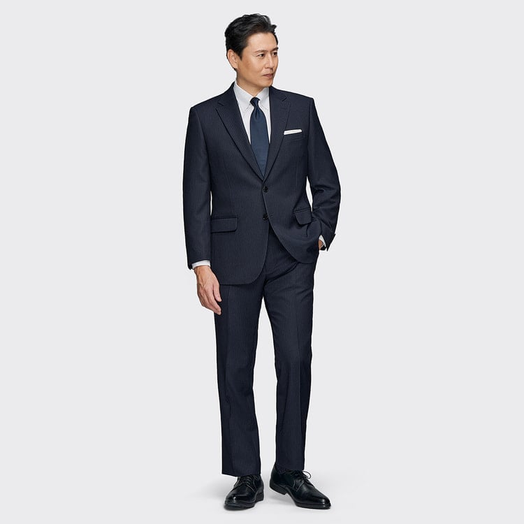 紺ストライプスーツ JOURNAL WORKS ベーシック【AOKI公式通販】