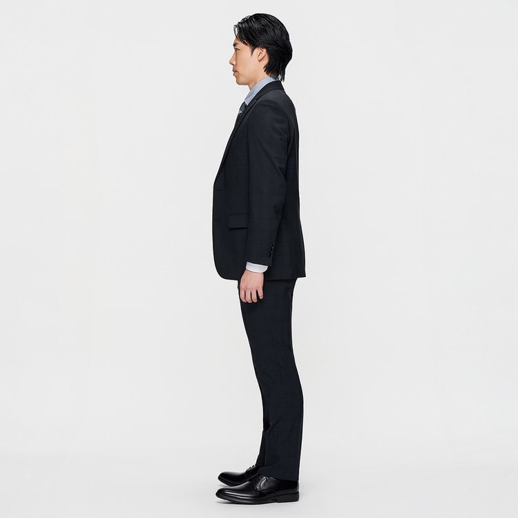 洗えるスーツ 紺シャドー格子柄 JOURNAL WORKS スリム【AOKI公式通販】