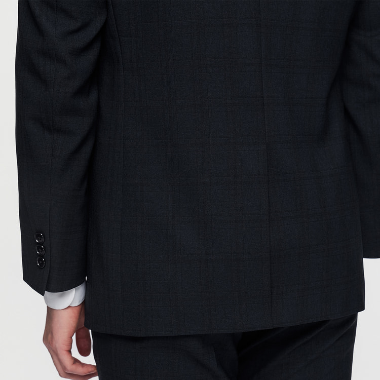 洗えるスーツ 紺シャドー格子柄 JOURNAL WORKS スリム【AOKI公式通販】