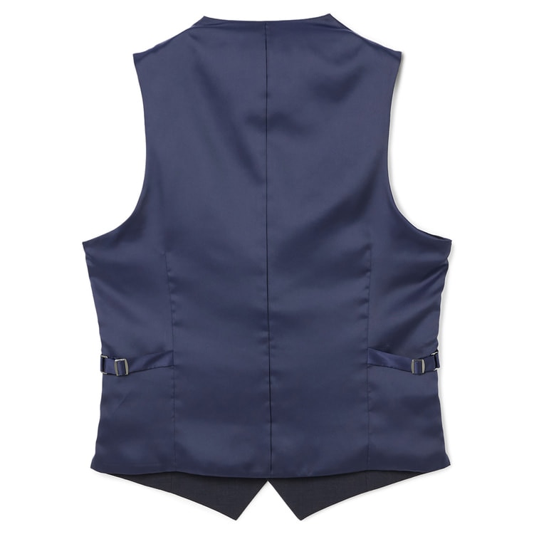 うりえ様ご予約LES MUES スリーピーススーツ リバーシブルべスト S 洗える ストレッチ スリーピーススーツ 紺シャドーストライプ