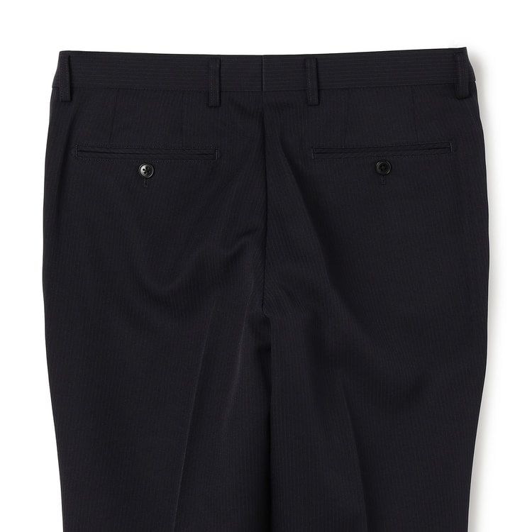 セール中‼️ 美品 JOURNAL WORKS ウール混 A8 スラックス×2 特価】【WEB限定価格】洗える ストレッチ 2パンツスーツ 紺織柄