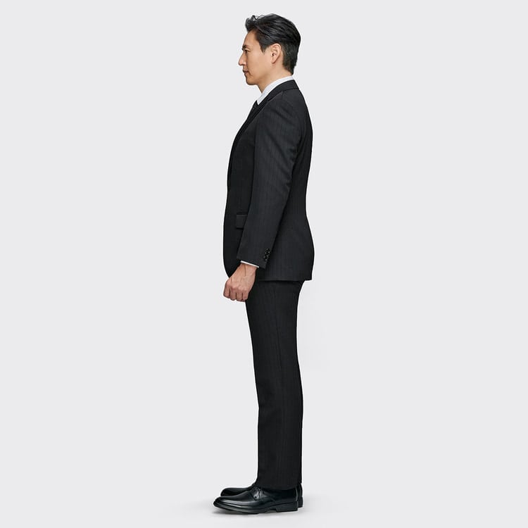 洗える 2パンツスーツ 黒シャドー JOURNAL WORKS ベーシック【AOKI公式