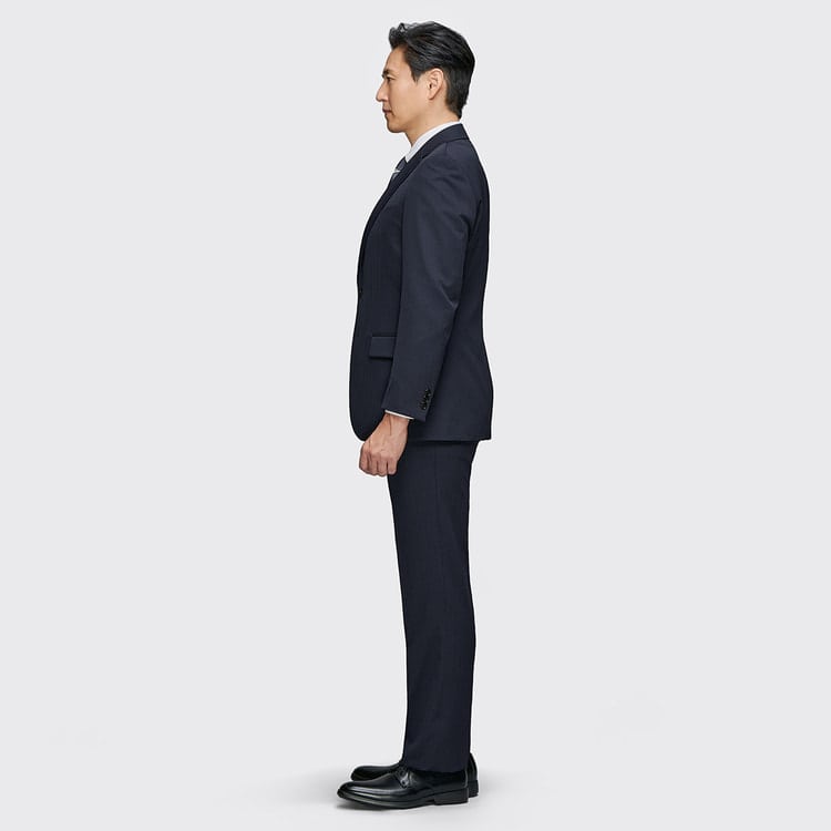 美品 リージェントハウス スーツ AB5 L 濃紺 ストライプ ウォッシャブル 洗える 2パンツスーツ 紺シャドー JOURNAL WORKS ベーシック【AOKI公式