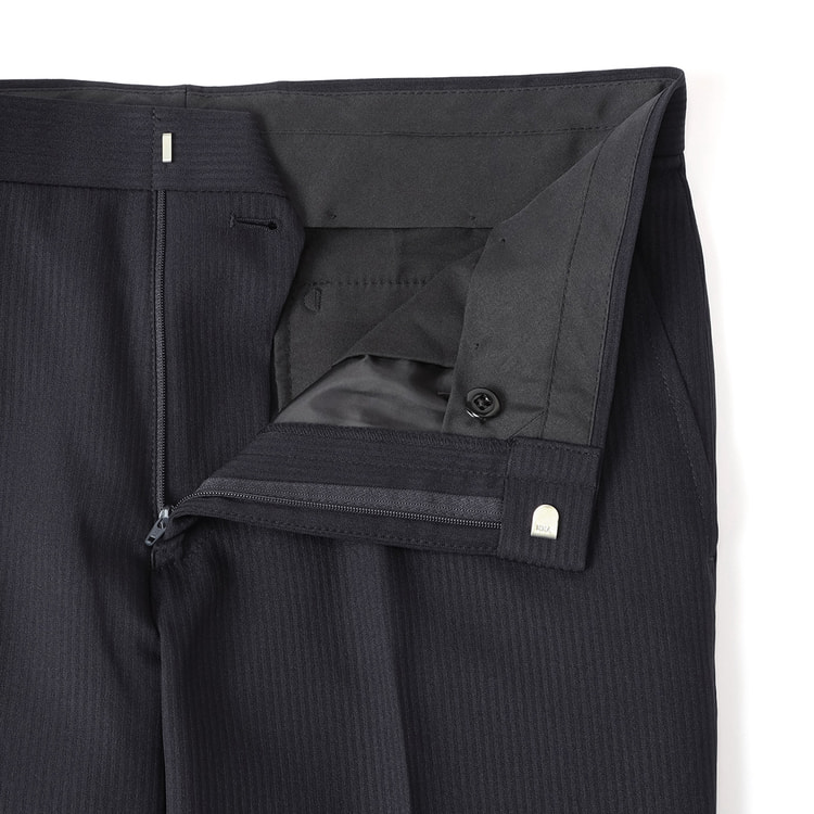 スーツ｜ストレッチ｜紺・シャドーストライプ｜ツーピース｜別売ベスト