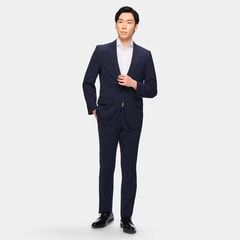 洗える エアクールスーツ 2パンツ 紺 無地調 JOURNAL WORKS スリ