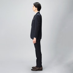 CM着用商品】【就活にもおすすめ】紺無地 洗えるストレッチスーツ LES 