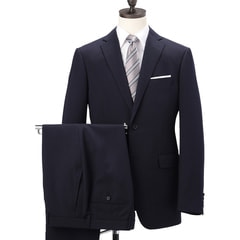 ビジネスから就活まで】リサイクル素材使用 紺無地 洗えるストレッチ