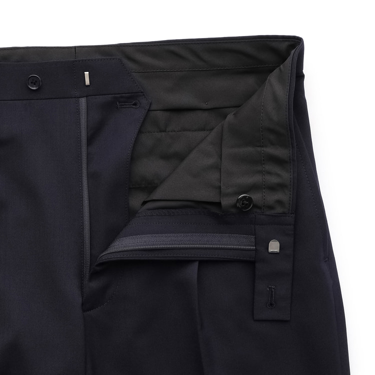 ビジネスから就活まで】紺無地 洗える ストレッチ 2パンツスーツ LES