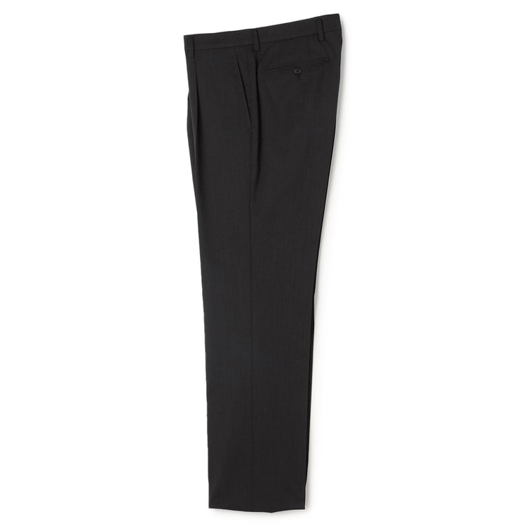 洗える ストレッチ 2パンツスーツ チャコールグレー 無地 LES MUES ベ