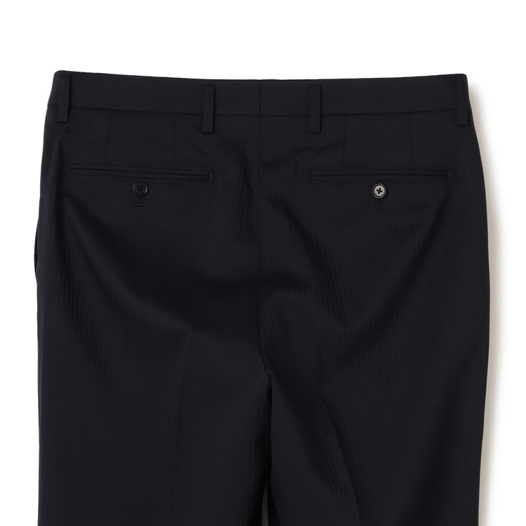 洗える ストレッチ 2パンツスーツ 紺シャドーストライプ LES