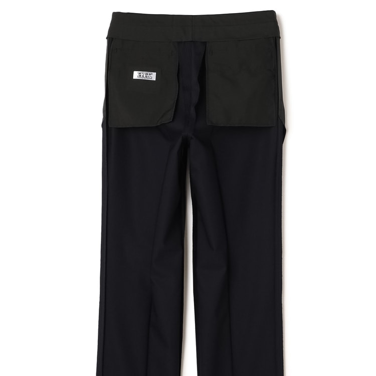 洗える ストレッチ 2パンツスーツ 紺シャドーストライプ LES