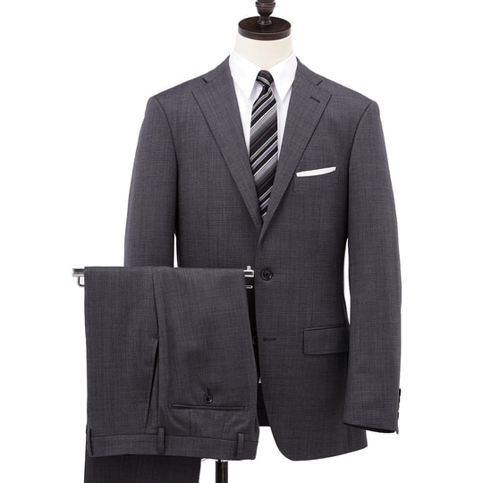 美品✨ICB スカート&パンツスーツ ダークグレー ストライプ 光沢