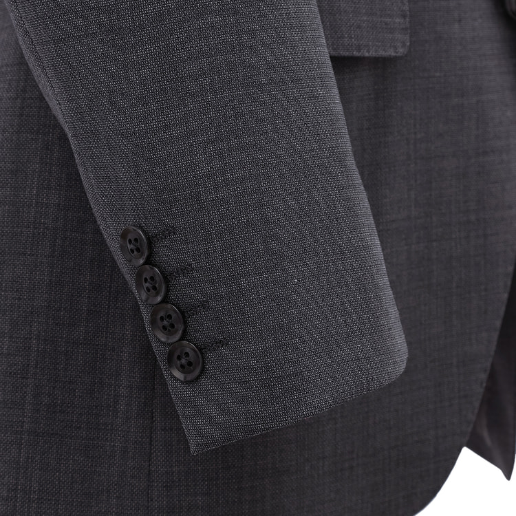 ハイクオリティストレッチ 段返り3つボタンスーツ ミディアムグレー織