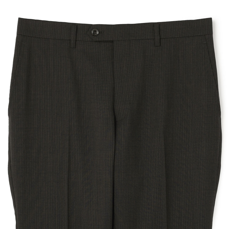 アスレチックウール スーツ 茶織柄ストライプ スリム JUNKO SHIMADA アスレチックウール 段返り3つボタンスーツ 茶織柄ストライプ スリム